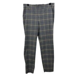 SOHO Women Large Gray Blue Pants Plaid